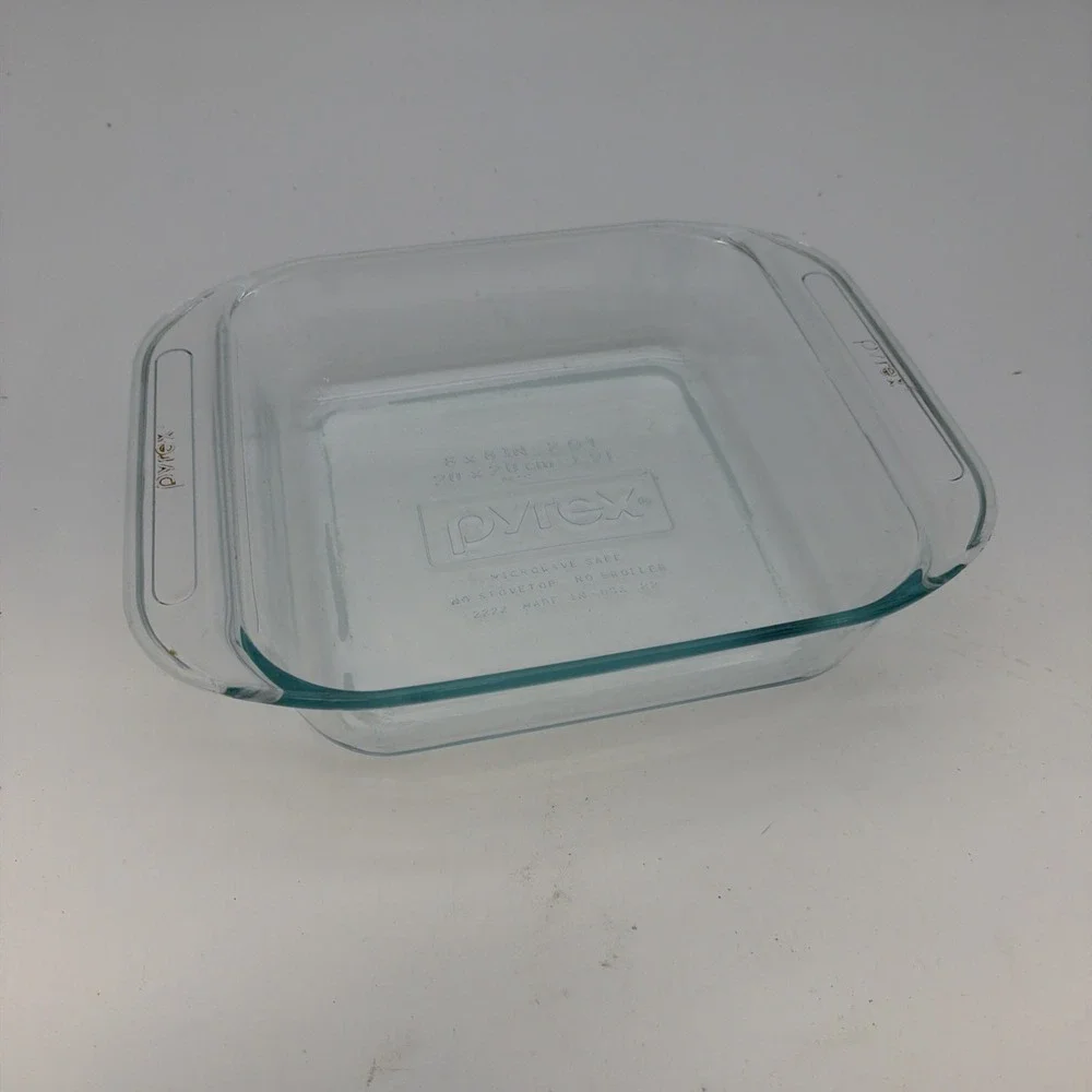 Pyrex Clear Glass 2222 (4) 8 X 8 Inch 2 Quart Baking Dish
